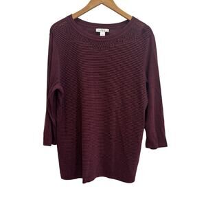 Christopher & Banks Women XL Purple Crew Neck Long Sleeve Pullover Sweater